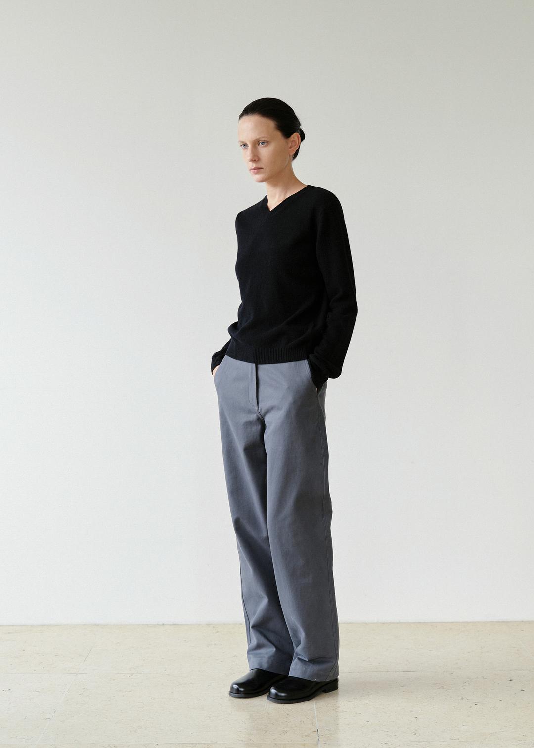 Loom Cotton Pants in Mauve Gray