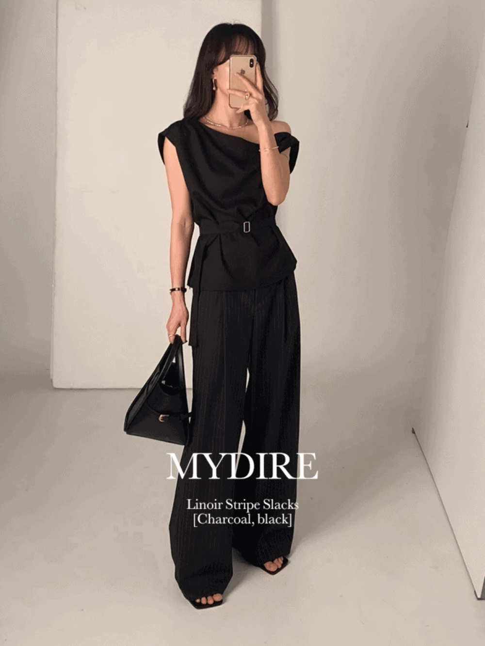 [자체제작] 리누아르 스트라이프 슬랙스 2color