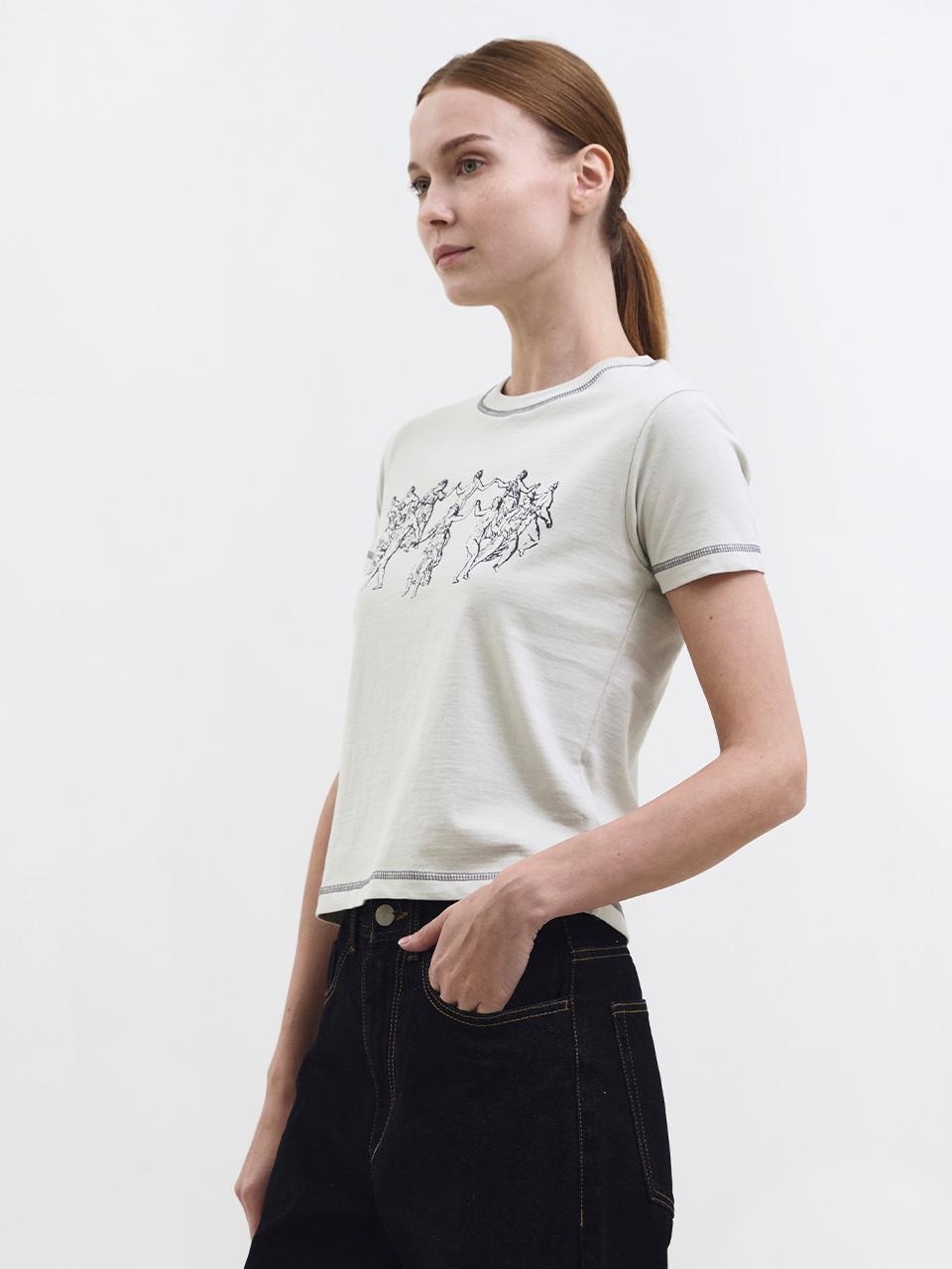 Dancing nymphs Slim fit T-shirt gray