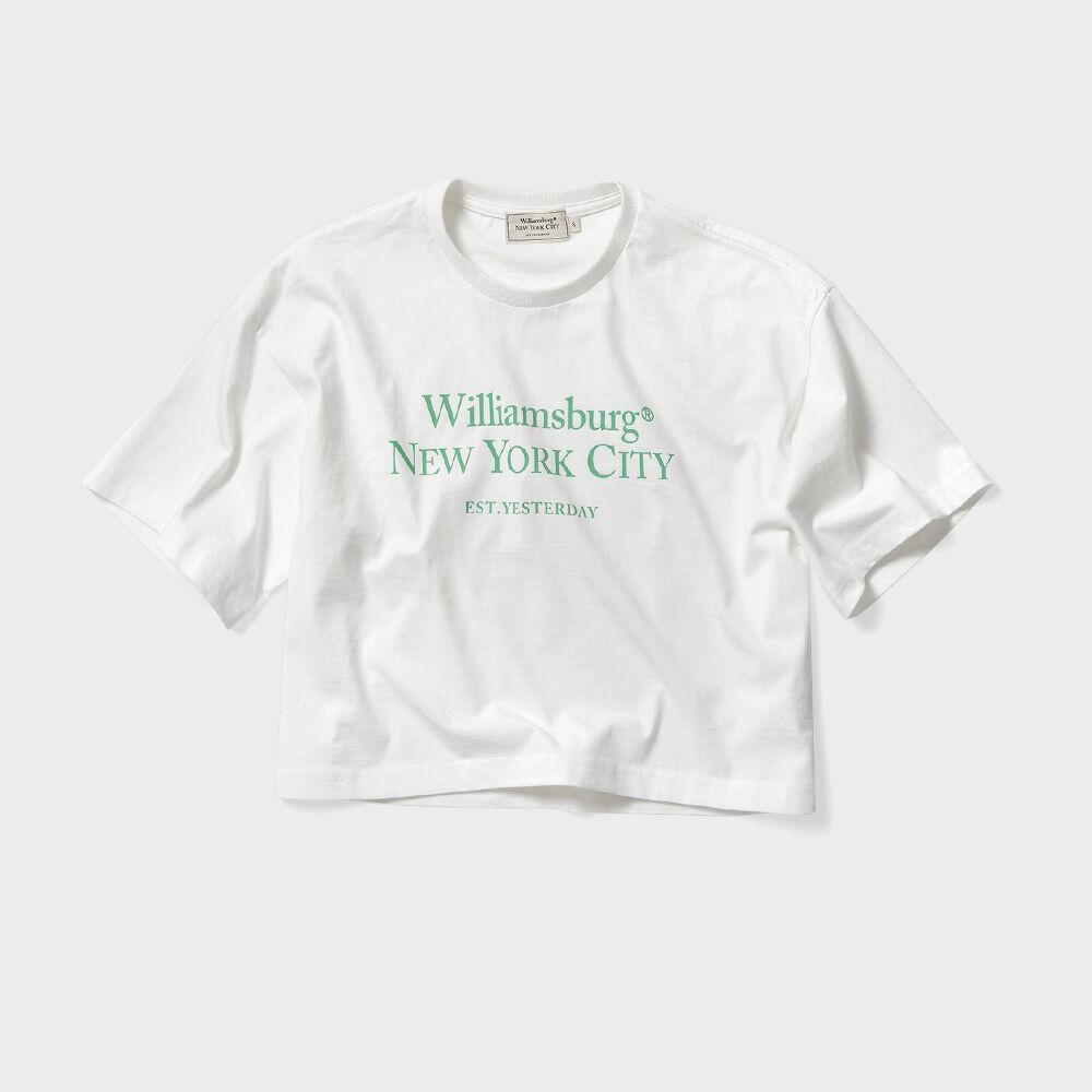 Classic Logo Crop Round T_White