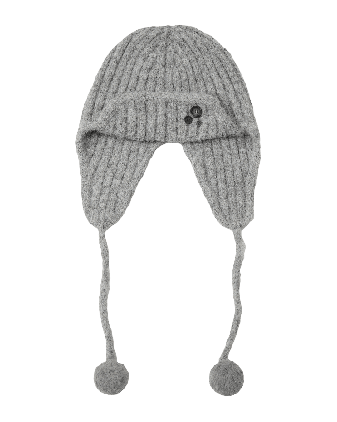 [10/17 예악발송] BUTTON KNIT TROOPER BEANIE [GREY]