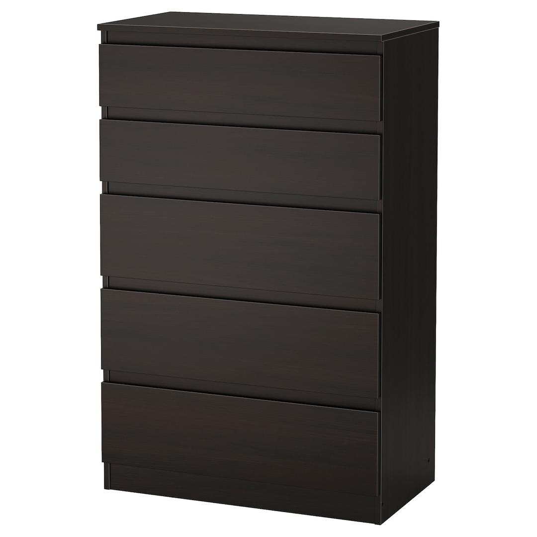 KULLEN 쿨렌 5칸서랍장 - 블랙브라운 70x112 cm