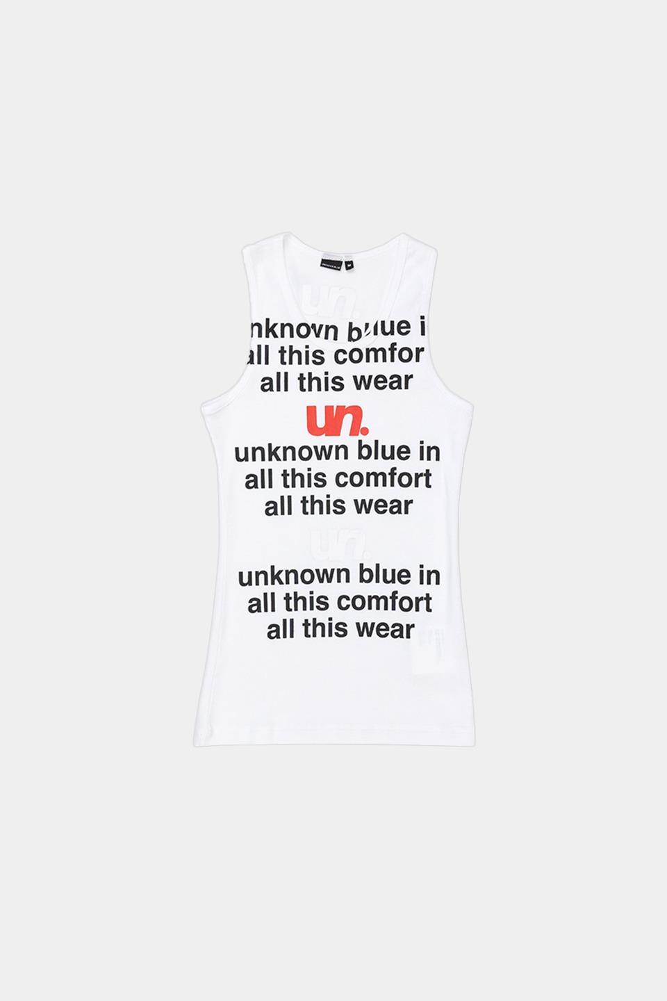 UNKNOWN BLUE UN. RUNNING TOP / White
