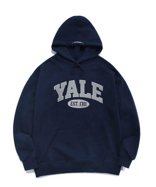 (22FW) 2 TONE ARCH HOODIE NAVY