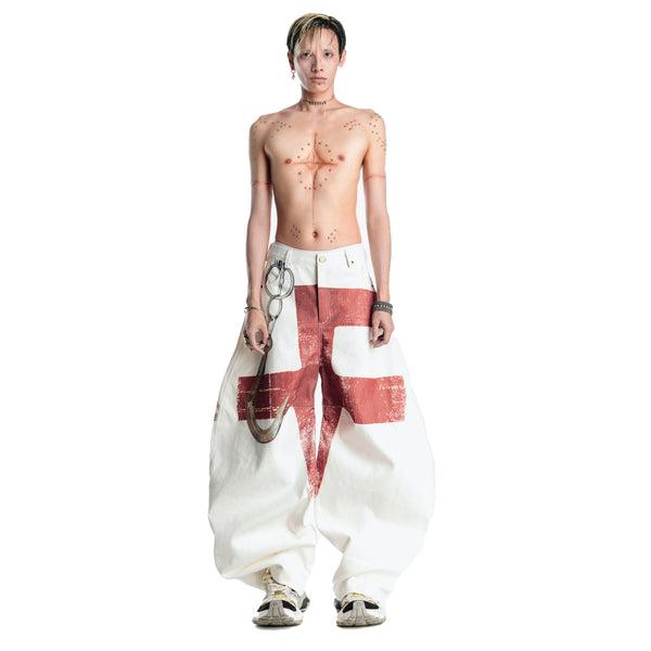PRINTED KHAKI PANTS