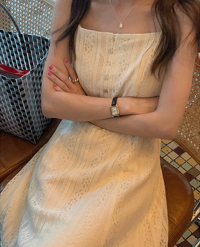 오호 [당일발송:롱,숏-블랙 / 숏-아이보리] 2type 레이스 자수 나시 롱원피스 스퀘어넥 뷔스티에 롱원피스 플레어 a라인 단추원피스 레이어드원피스 빈티지 레이스 서스펜더드레스 여름코디