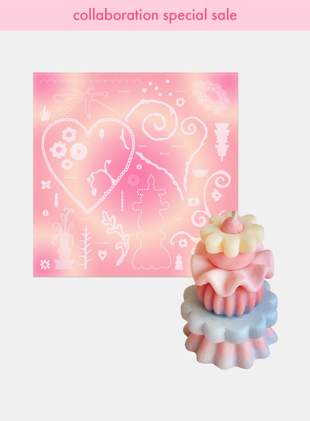 [with Airsland] SILHOUETTE BANDANA Candle with Petal 10cm (세트)