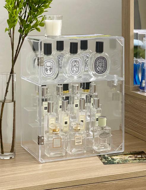 계단식 향수 진열대 보관함 트레이 향수장 화장품 정리대 정리함 먼지차단 아크릴함