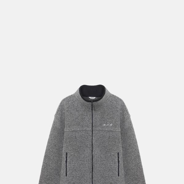 [Exclusive] Alpaca curly fleece jacket (gray)