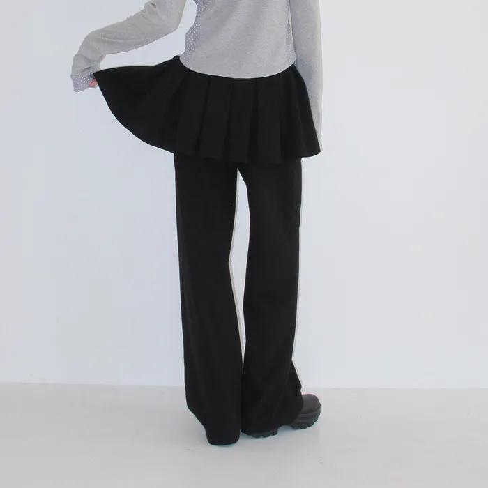 PEPLUM RUFFLE PANTSKIRT BLACK