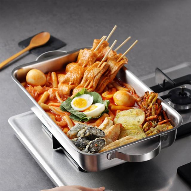 키친아트 스텐 통3중 인덕션 전골냄비 사각팬 로스트팬 떡볶이판 오뎅탕 샤브샤브