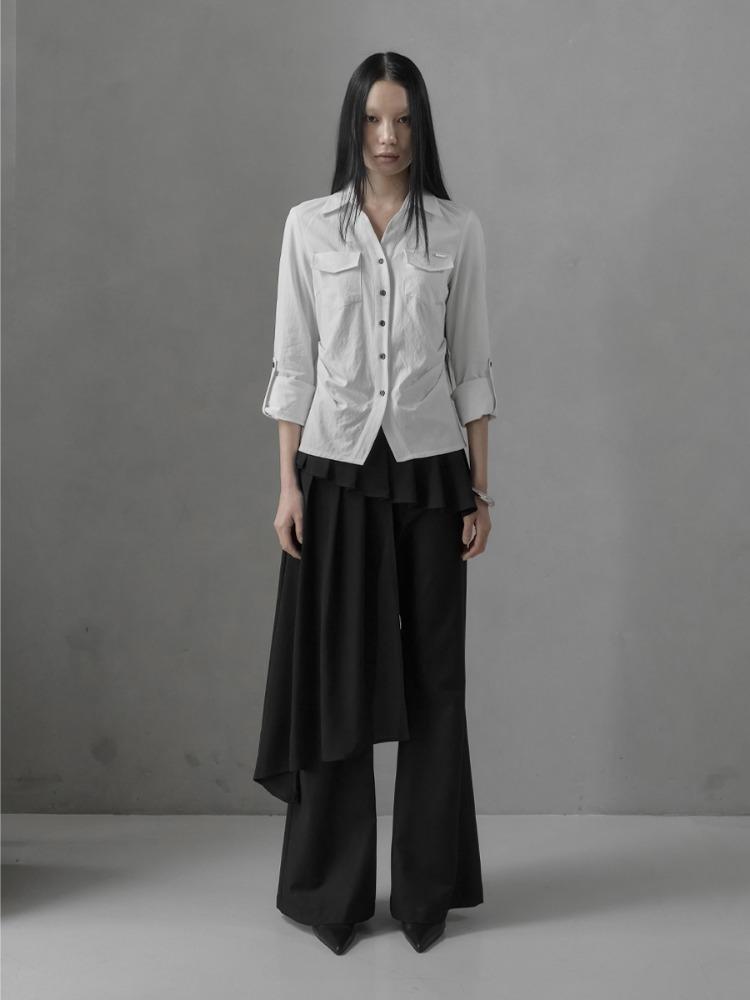 2nd) [mnem] Muted Roll-Up Shirt (Cloud Dancer)