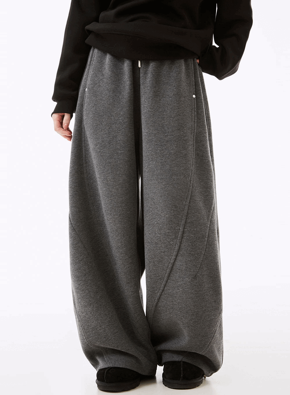 네브릭 절개 와이드 밴딩팬츠