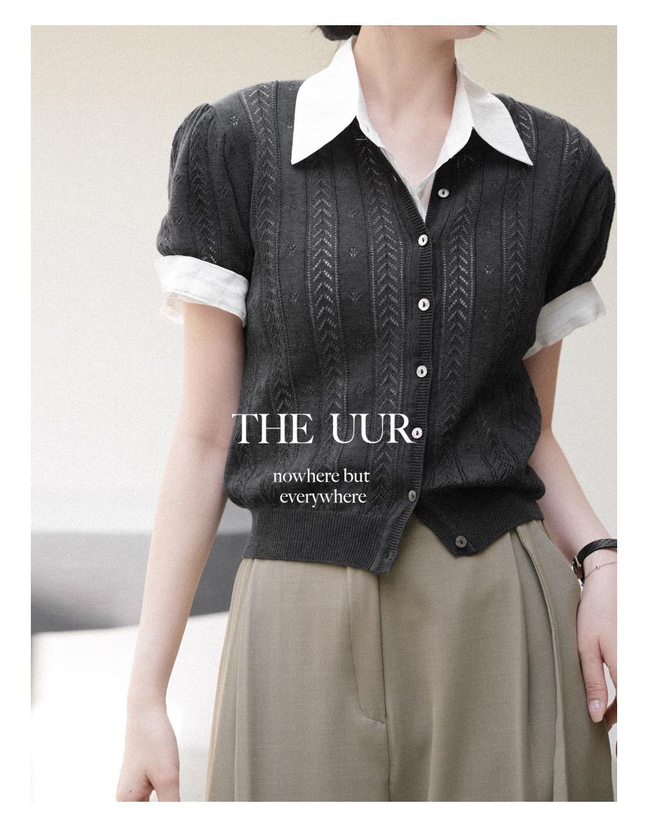 uur lace crochet cardigan [Classy-charcoal]