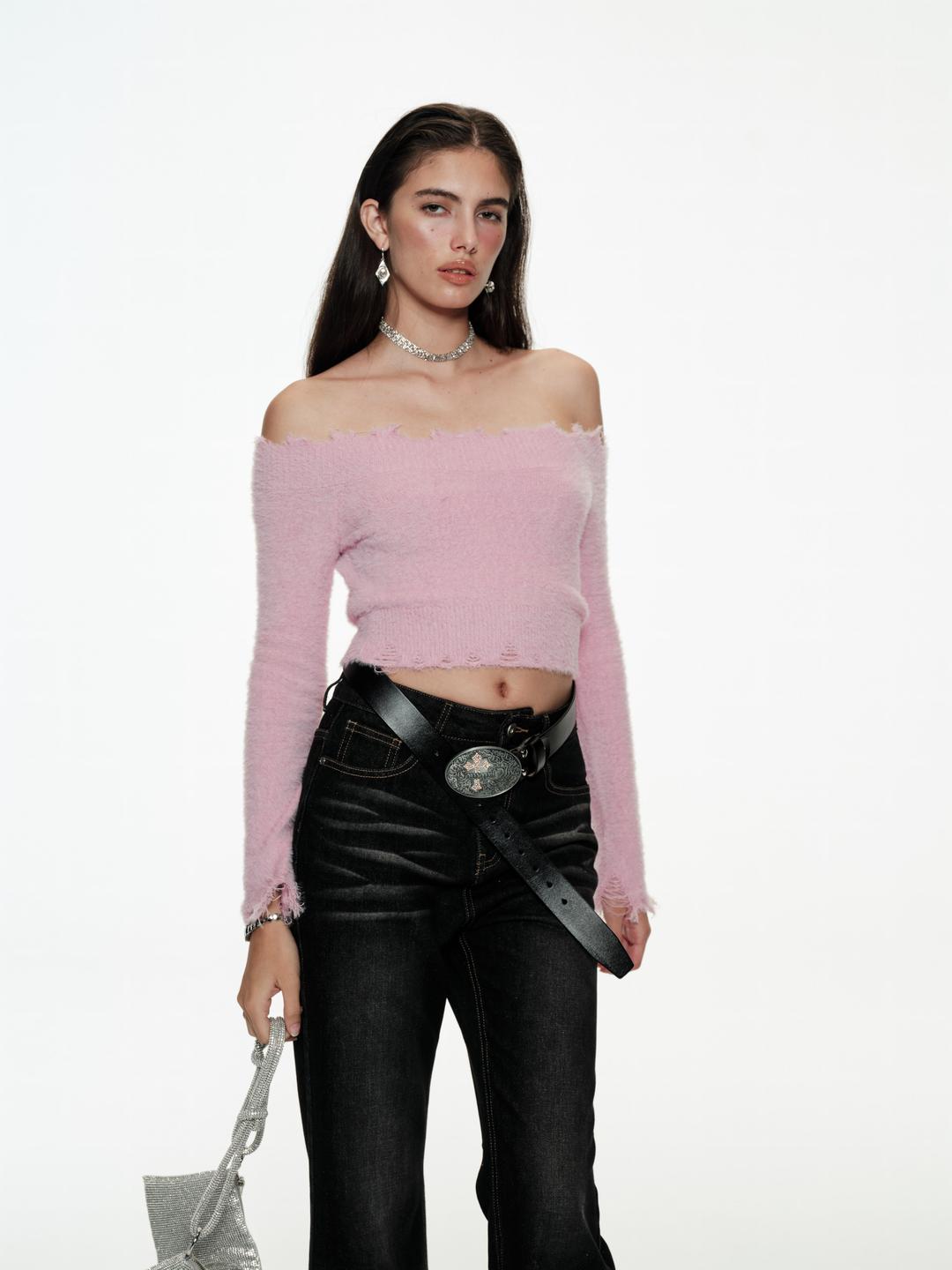 Pink Off-The-Shoulder Top