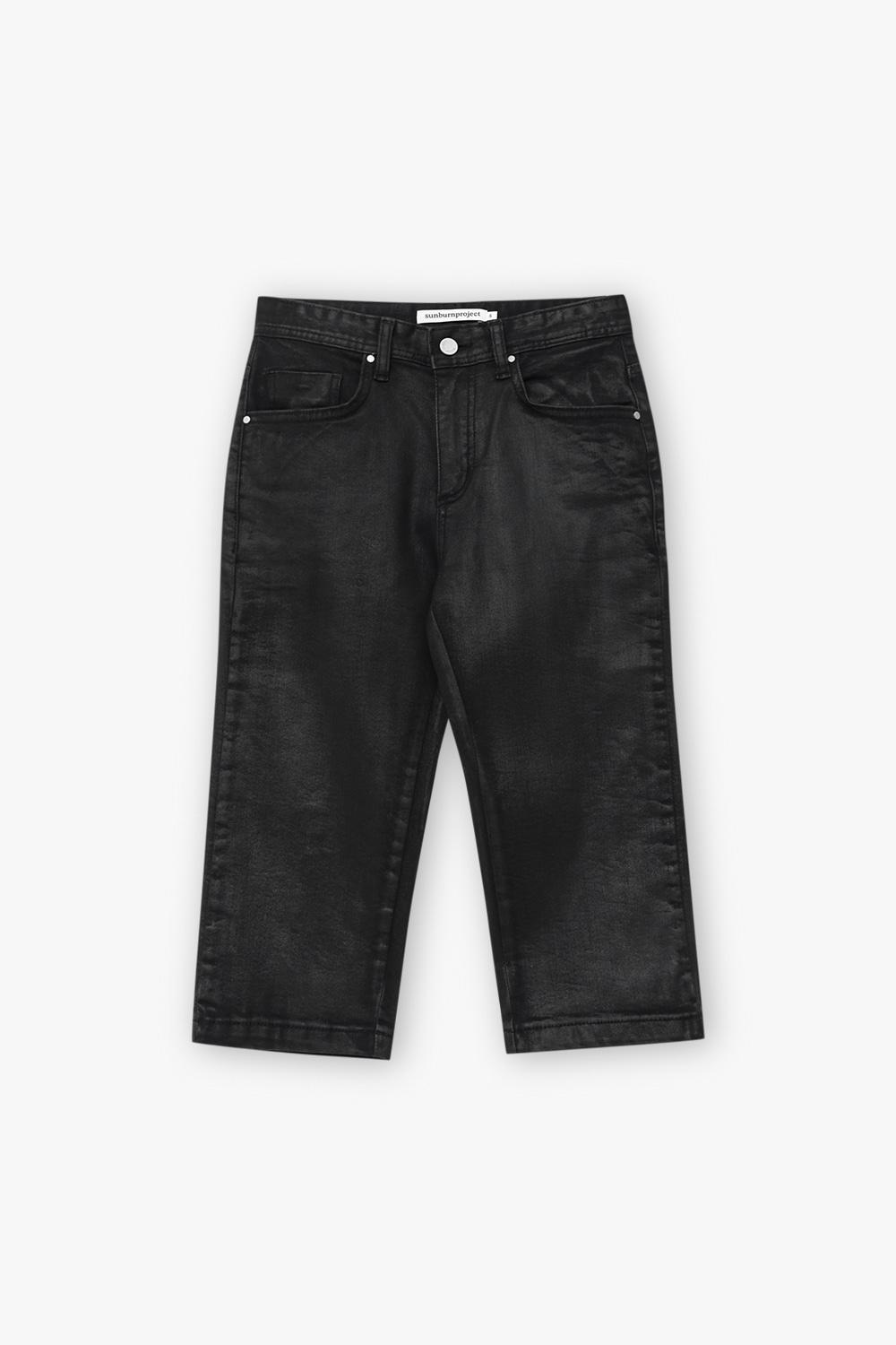 Slim Fit Capri Denim Pants (BLACK)