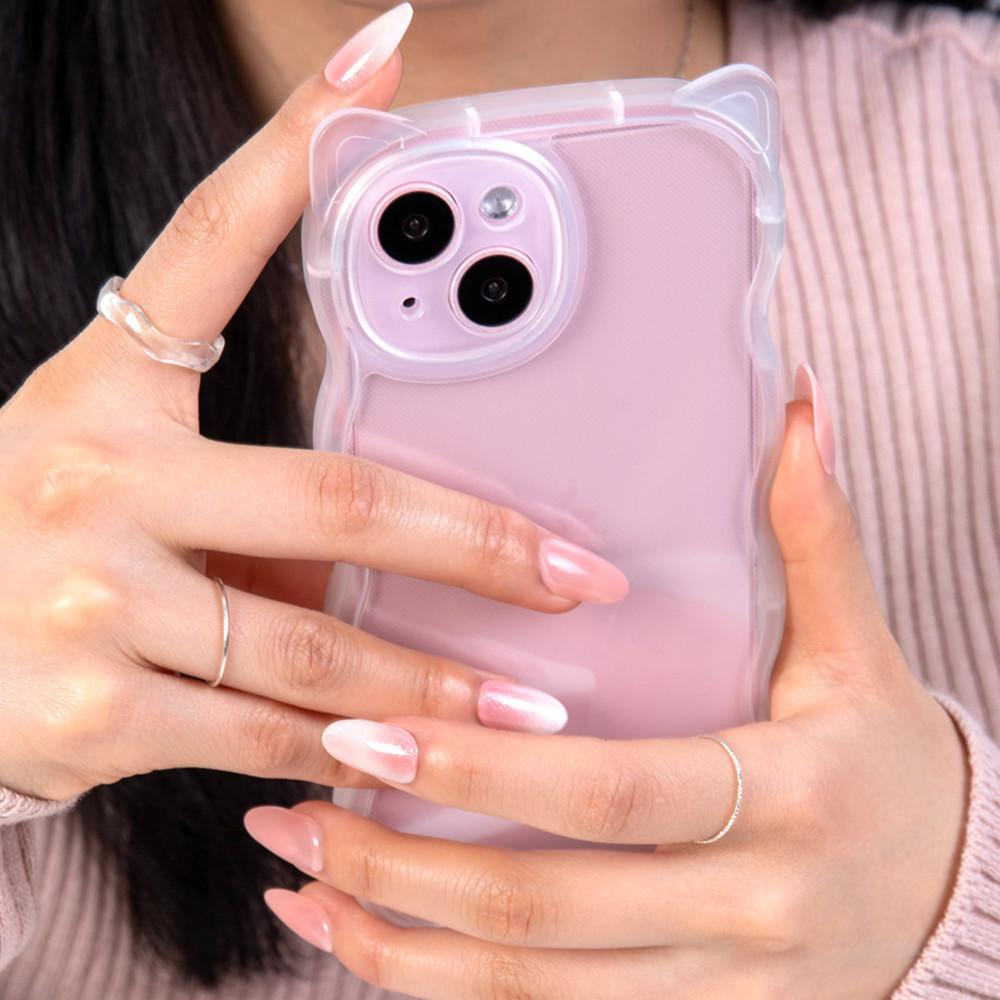 고양이 귀 웨이브 실리콘 아이폰 케이스 아이폰13 미니 풀커버