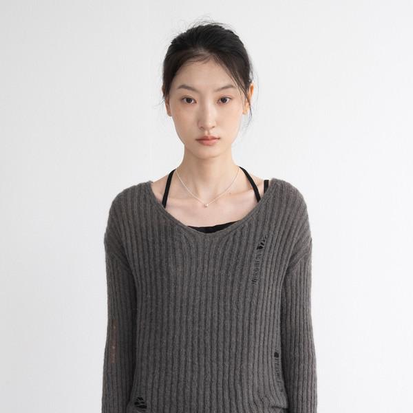 Damage V Knit (Charcoal)