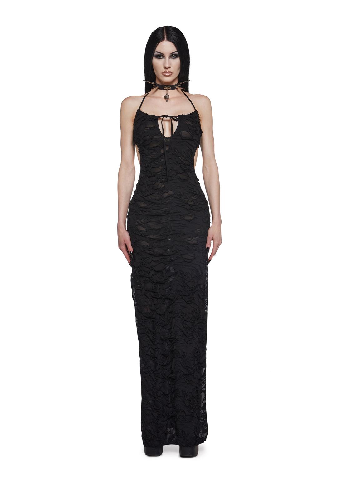 Cemetery Surprise Maxi Dress - BLACK / XX-Small
