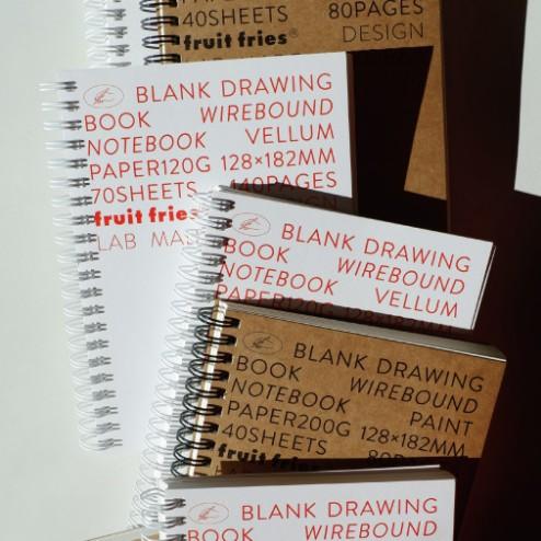 [후르츠후라이] 블랭크 드로잉북 B6 스프링 무지 노트