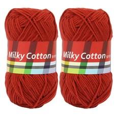 브랜드얀 밀키코튼 레드라벨 면혼방 뜨개실 2p