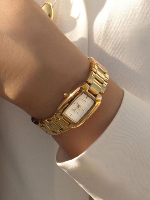 여성 팔찌형 메탈 손목시계 브릿 골드