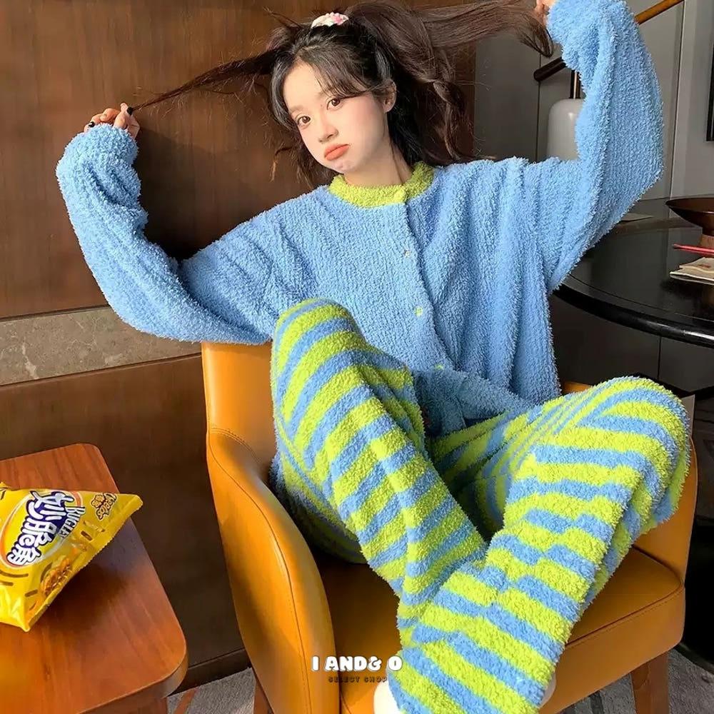 아이앤드오 Blue Lime Snuggle Set 수면잠옷 홈웨어세트
