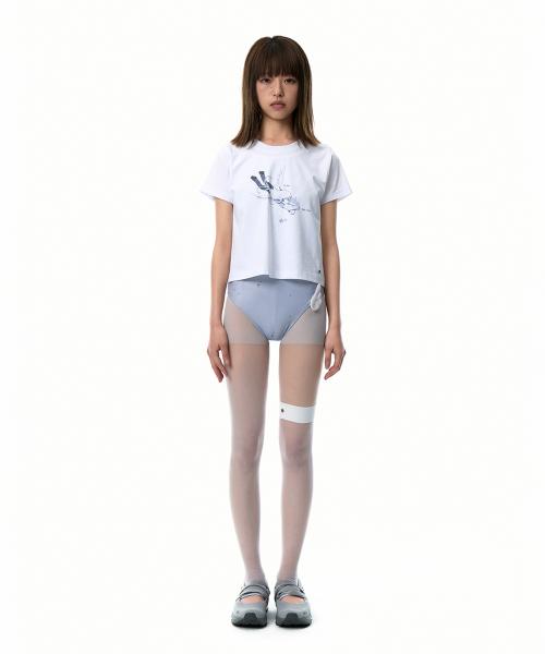 OJOS x NOITOW SHU Graphic Crop T-shirt / White