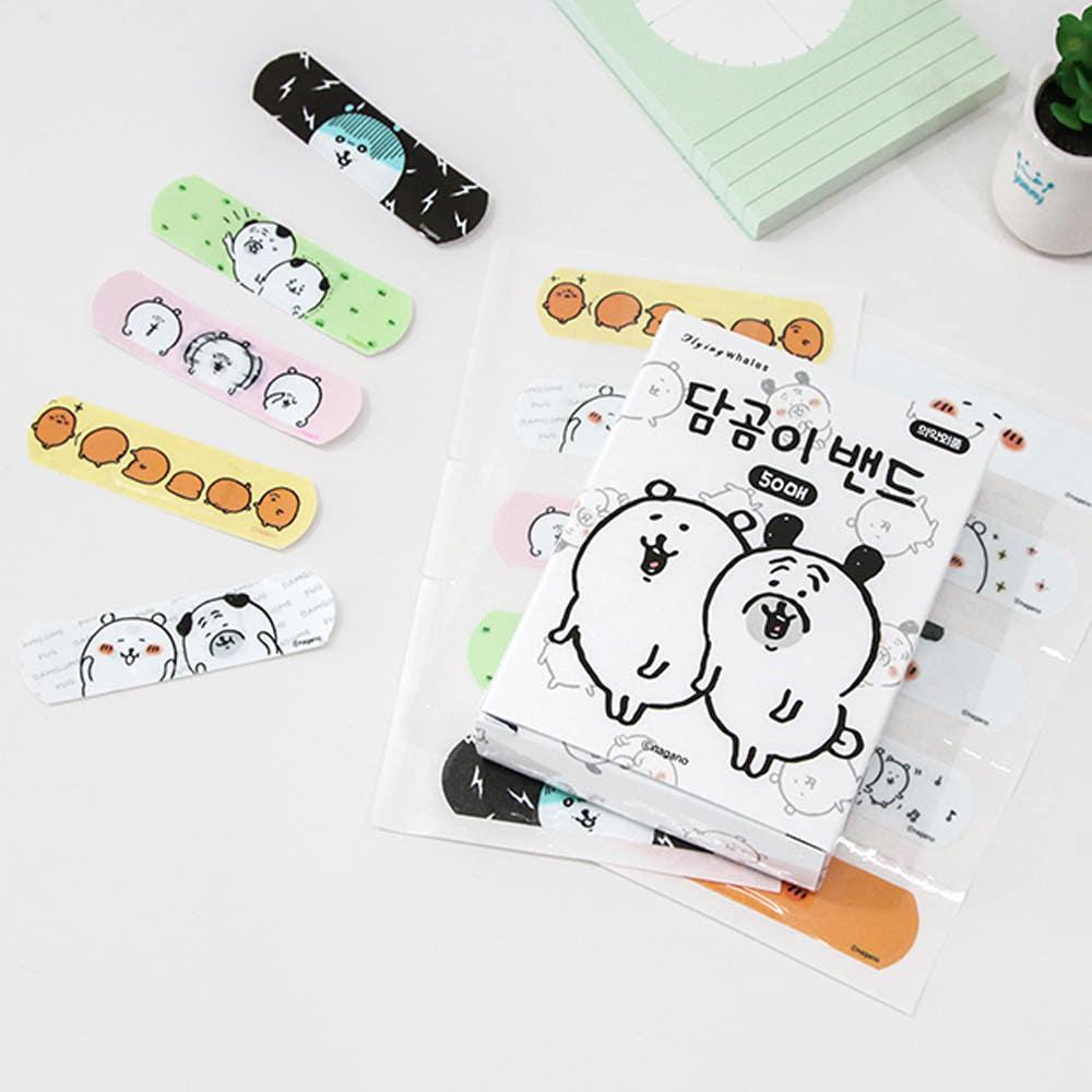 담곰이 밴드 50매 표준형 농담곰 퍼그씨 일회용 반창고 나가노 캐릭터 굿즈