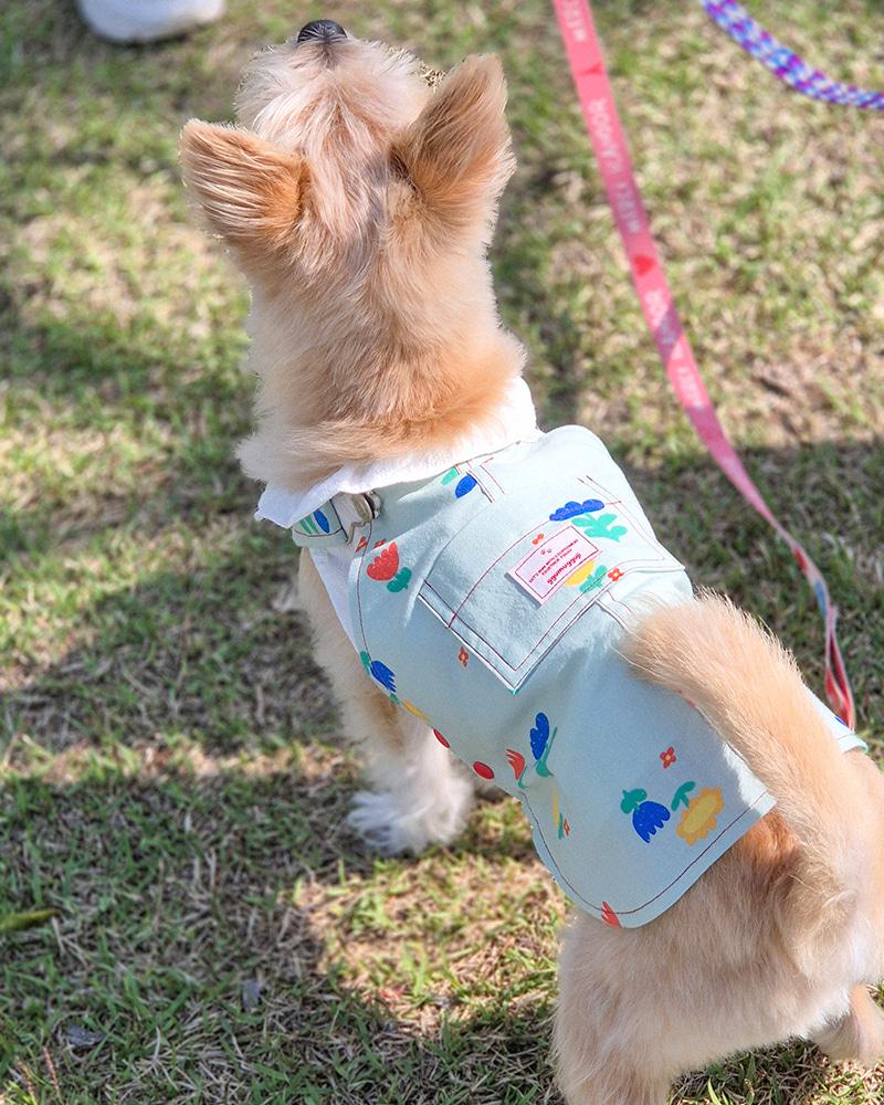 꾸무꾸지 썸머 패턴 원피스 - 민트