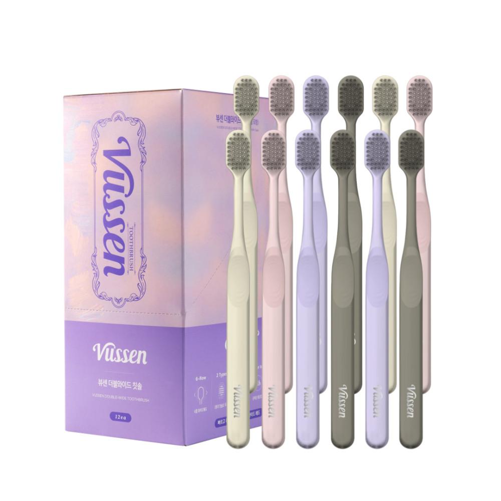 [도착보장] [온라인전용] 뷰센 더블와이드 칫솔 파스텔 에디션 12개입, 1개