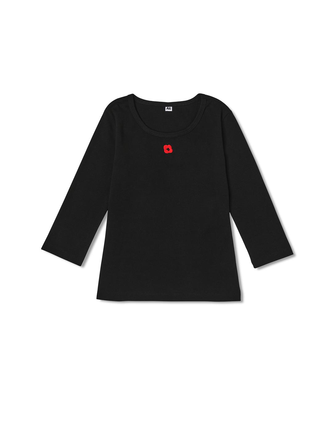 [누가영 착용] Flower Crewneck Tee Black
