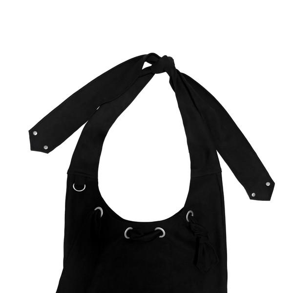 [11/28 예약발송 30% OFF] BLACK EYELET SUEDE HOBO CROSS BAG