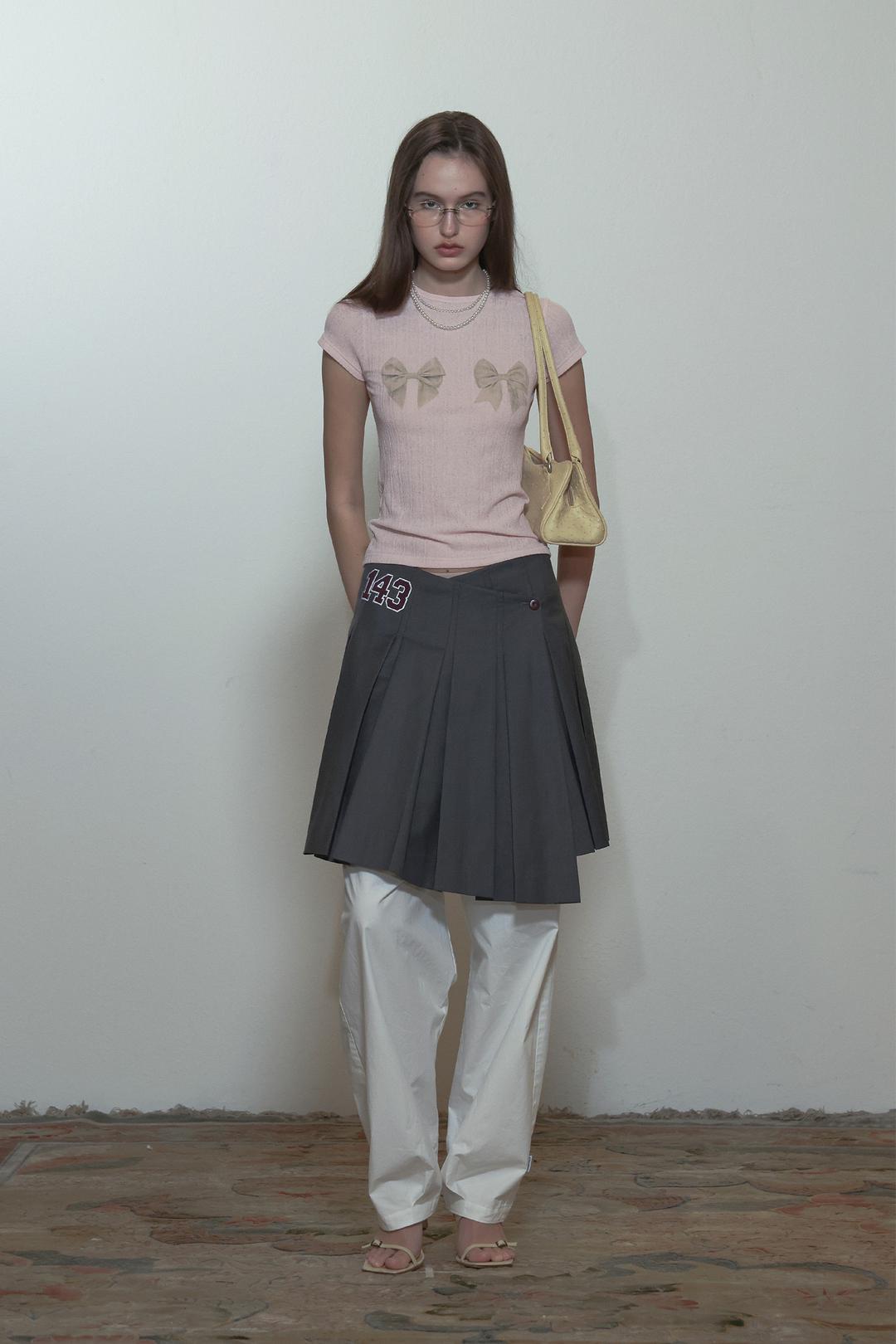 Bow Bow Baby Tee Peach Fuzz