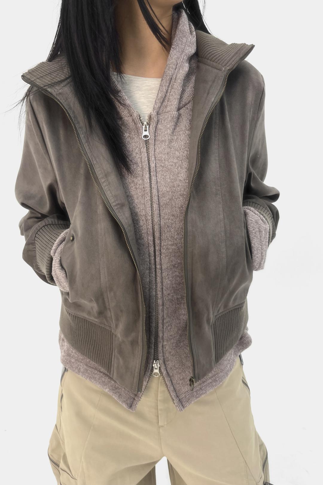 베르크서울 RAGLAN KNIT HOOD ZIP-UP