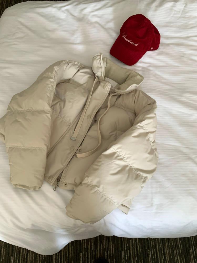 [한파템/폭신폭신⛄] 에핀 리본 숏 패딩 (2color)