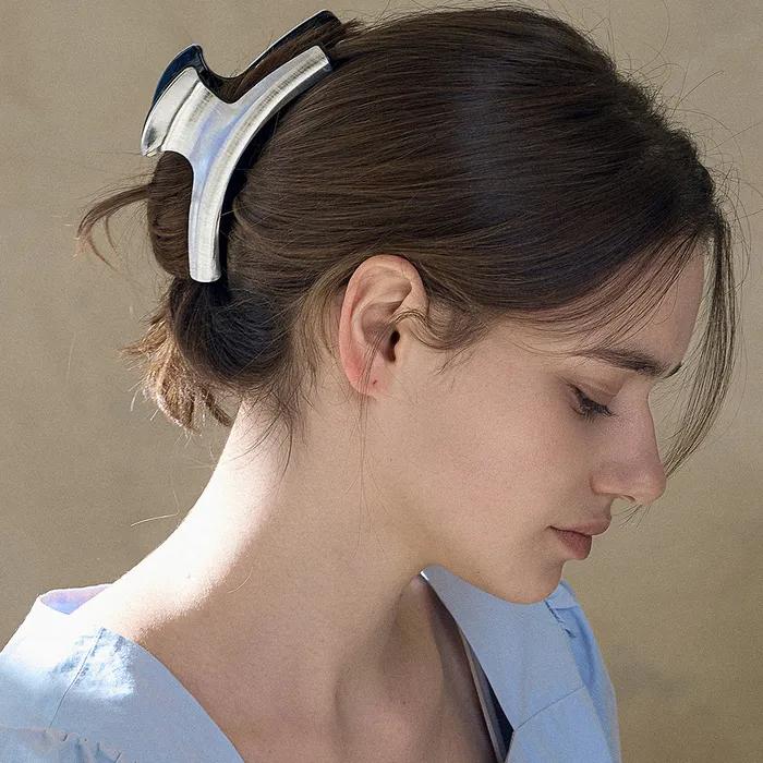 Elodie Sanding Metal Long Clip.Metal Silver