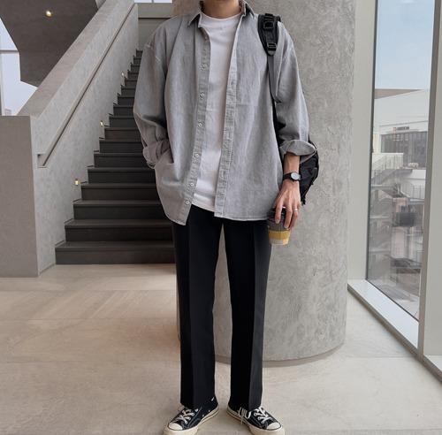 훈훈 피그먼트 오버핏 셔츠 (4 COLOR)