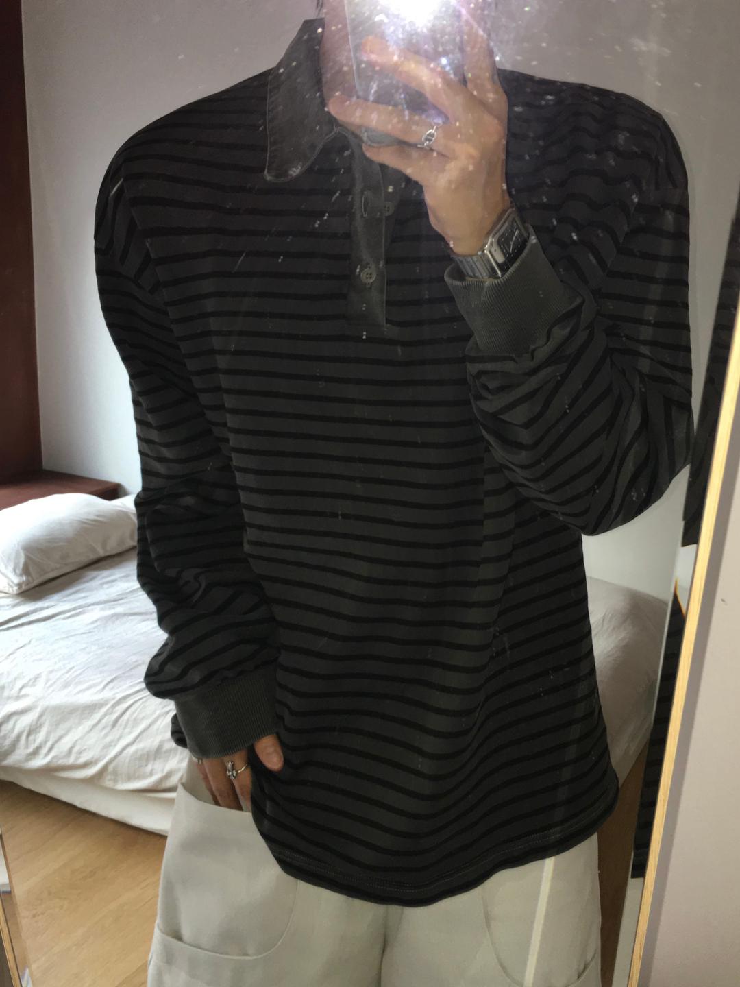 Tod pigment stripe collar sleeve 3C