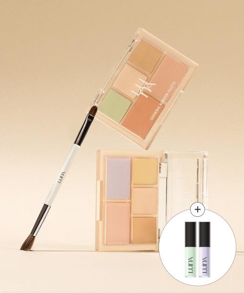 컨실 블렌더 팔레트 + 컨실 블렌딩 듀얼 브러쉬 세트(+미니 코렉터 2개 증정)