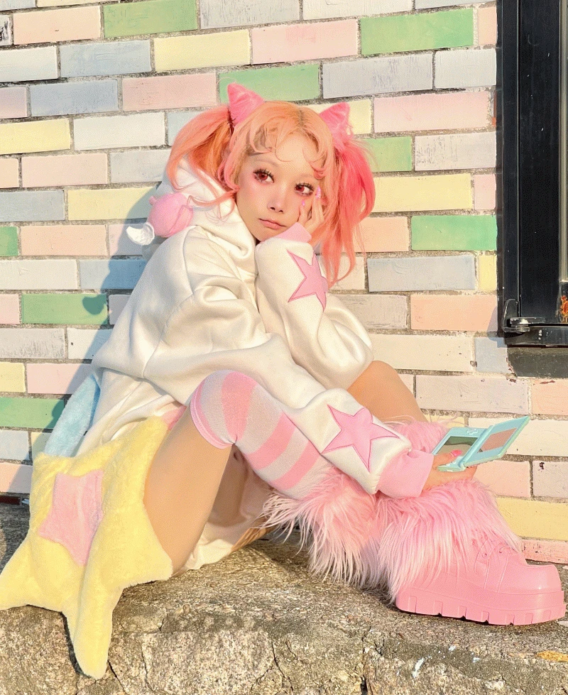 💖3color💖 푸린 핑크 동글코 통굽 플랫폼슈즈 (엔젤코어,서브컬쳐,펑크,페어리계,양산형,지뢰계,통굽운동화,통굽로퍼,키높이신발,키작녀,스탠딩화,콘서트화)
