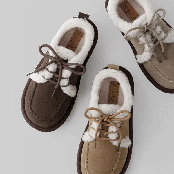 [오늘출발] 아밀리 스웨이드 뽀글이 로퍼 2cm