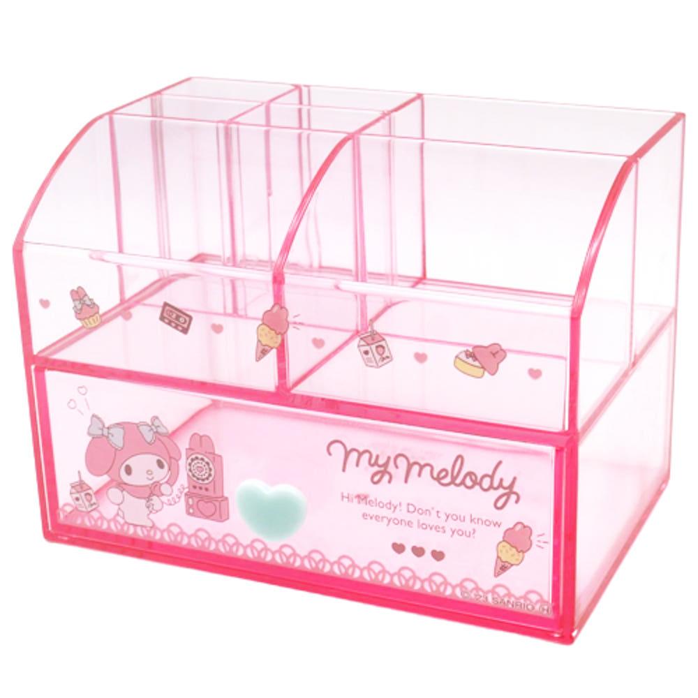 정품  산리오 마이멜로디 화장품 정리함 케이스 서랍 책상정리 