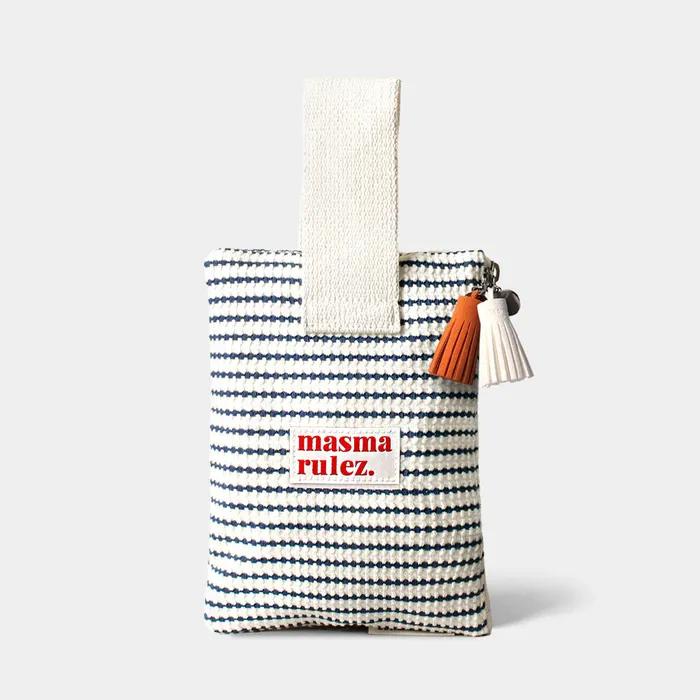 Strap pouch _ 와플 스트라이프 네이비