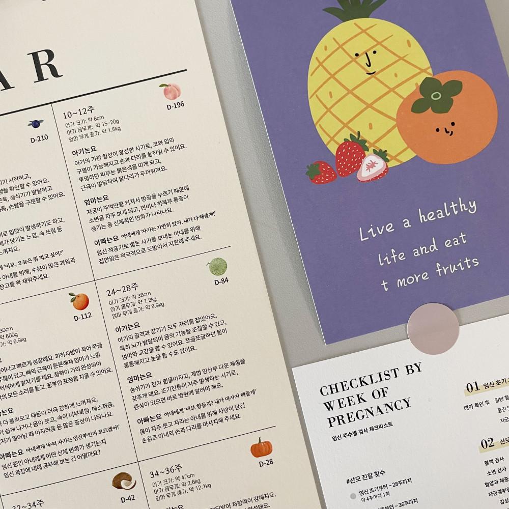 (예비 엄마아빠 달력) 열 달 임신 가이드 임산부 캘린더 임신초기축하선물 임밍아웃 출산