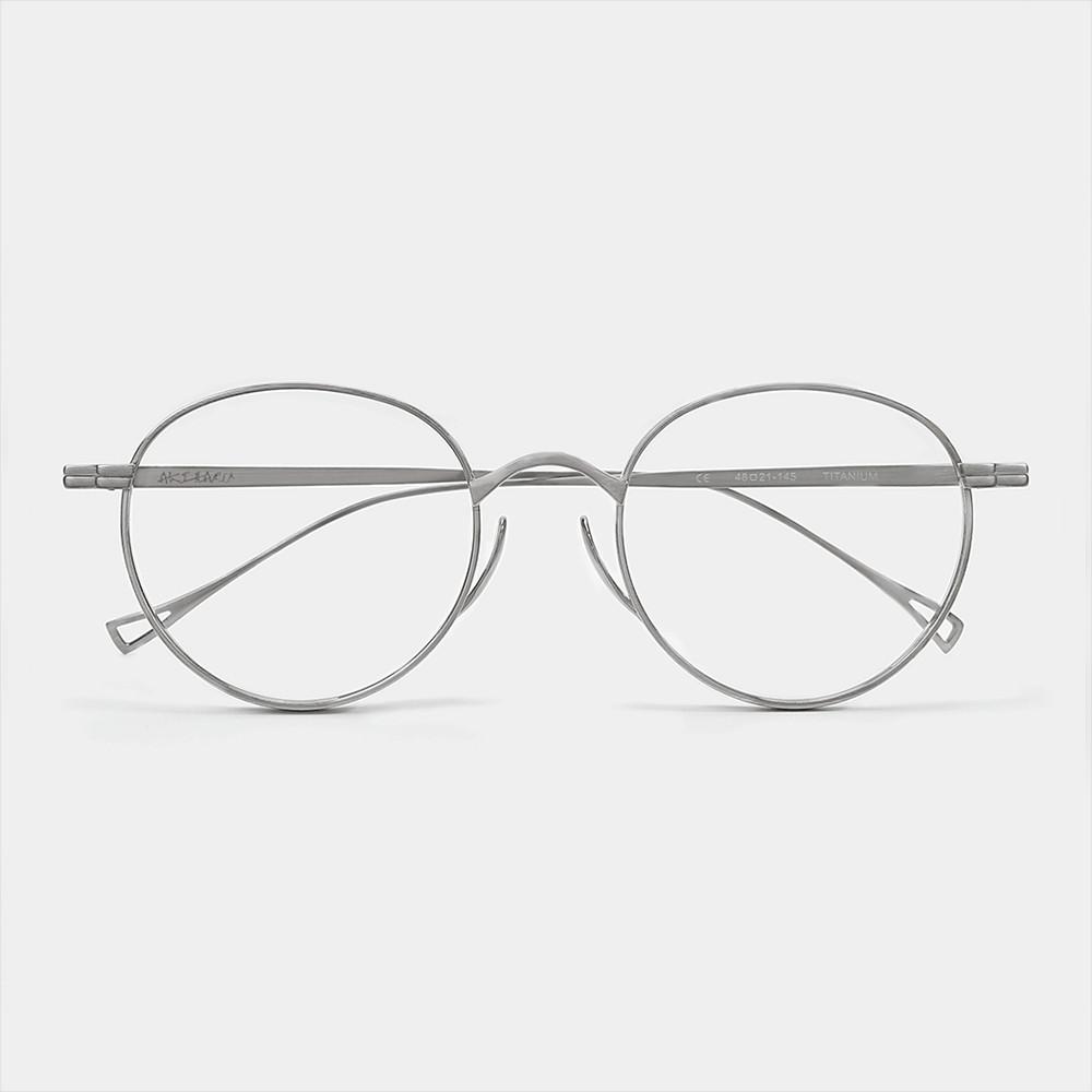 아키하루 58031 티타늄 빈티지 원형 가벼운 안경테 블루라이트 차단 안경