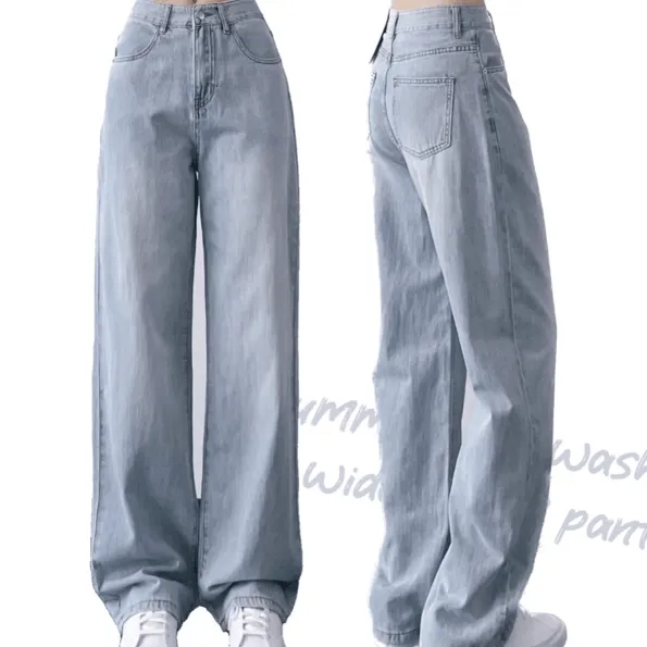 [Summer] cool washing wide denim pants