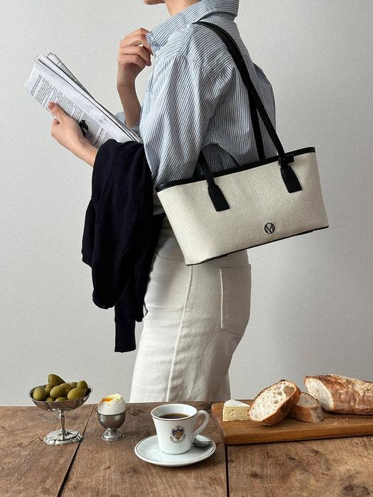 Cote herringbone low shoulder bag - Black