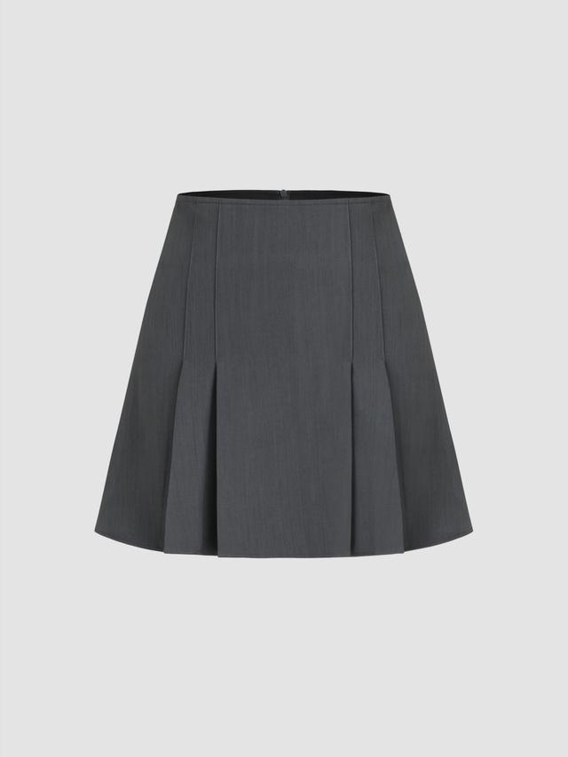 High Rise Pleated Mini Skirt