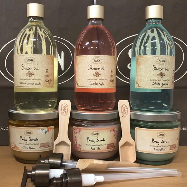 사봉바디스크럽600g 사봉샤워오일500ml 바디로션200ml 스쿱,펌프 포함